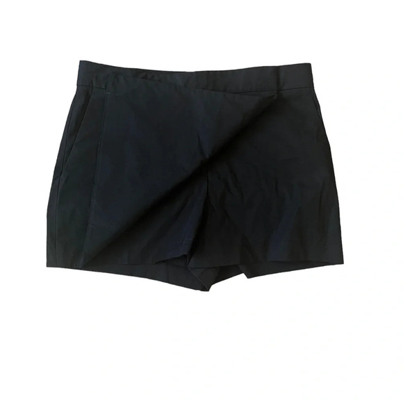 Theory Rileena Asymmetrical Black Skort Cotton 4 - Picture 5 of 6